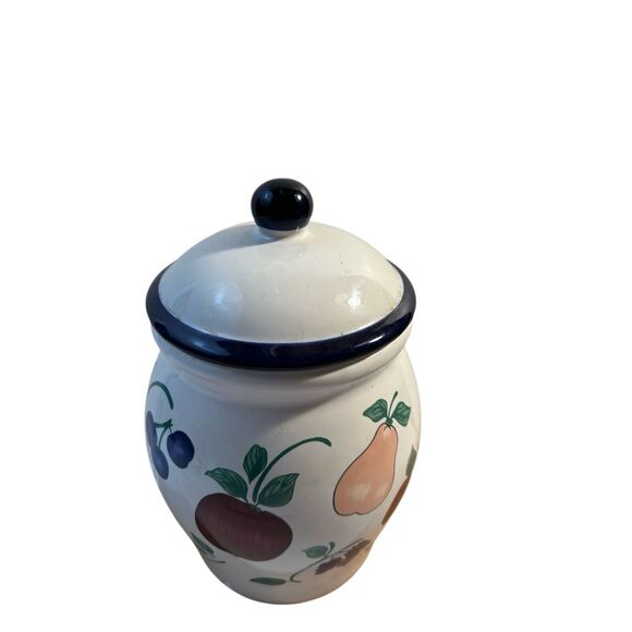 PH Princess House Orchard Medley Fruit canister medium 4” diameter - Picture 1 of 8